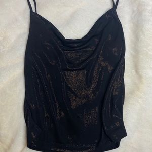 Cowl neck shimmery party top!